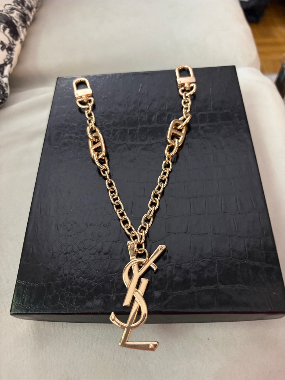 Gold-Tone Fashion Logo Bag Charm